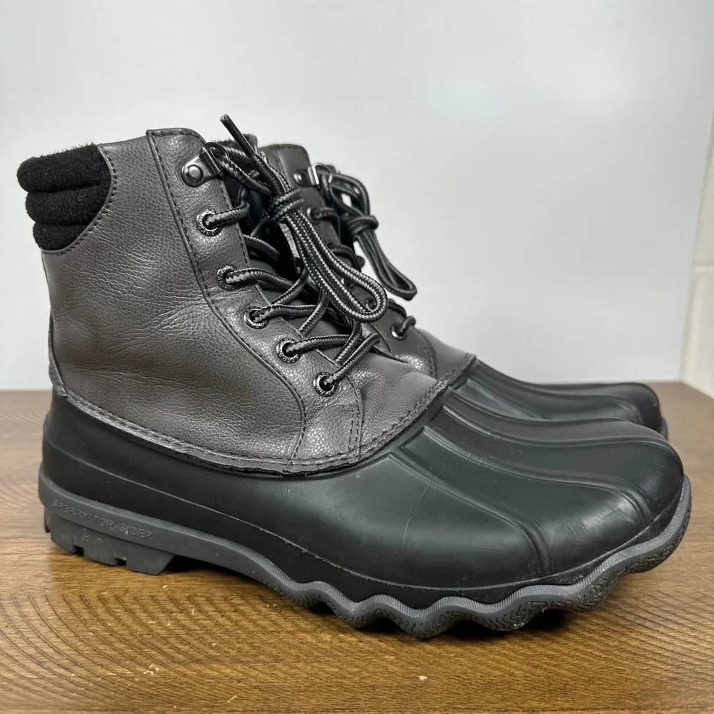 Sperry Boots Mens 8.5 Gray Avenue Duck Boot Thinsulate Waterproof Winter Hiking